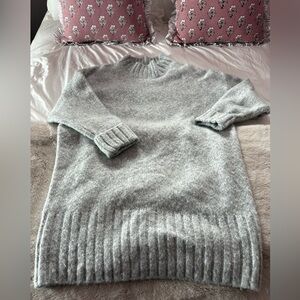 Express Light Gray Cowlneck Sweater Dress